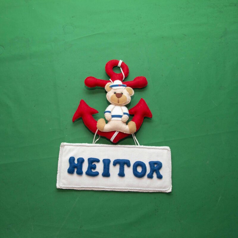 Porta maternidade urso marinheiro em feltro